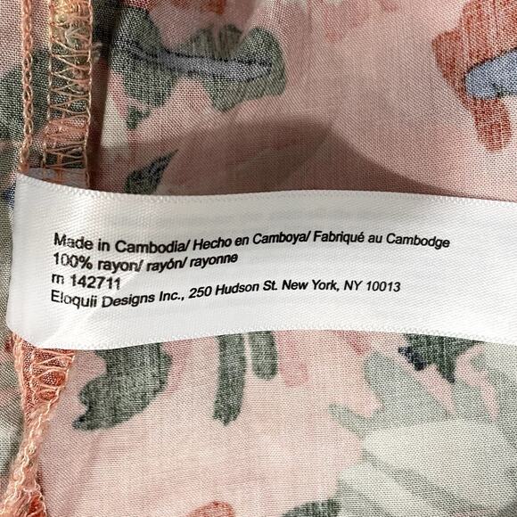 Eloquii Plus Size 18 Shirt Floral Peasant Top Ruffle Sleeve Boho Romantic Spring - Picture 8 of 10